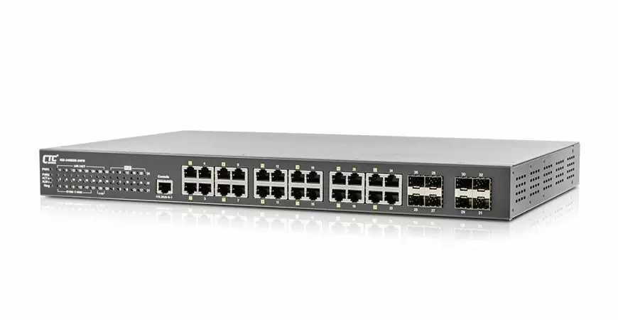 IGS-2408SM-24PH Промышленный управляемый Gigabit Ethernet коммутатор (24x GbE RJ45 с PoE 400W + 8x 100/1000Base SFP)